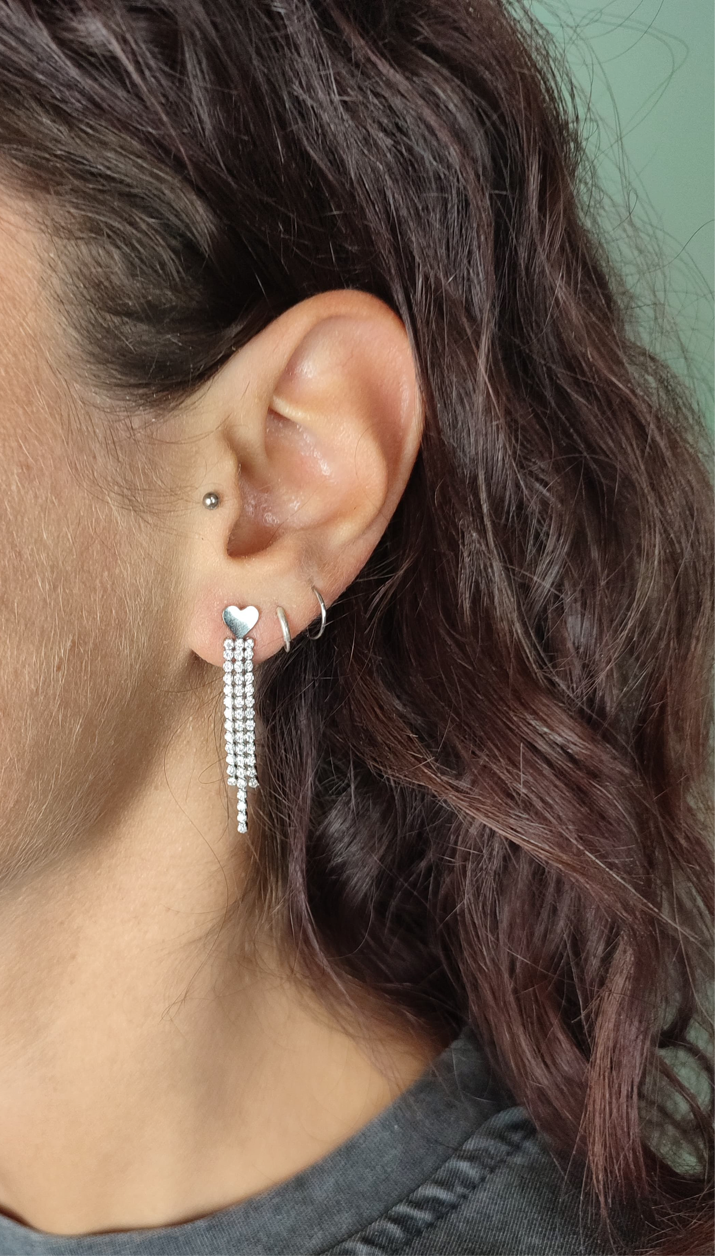 Orecchini Cuore Strass