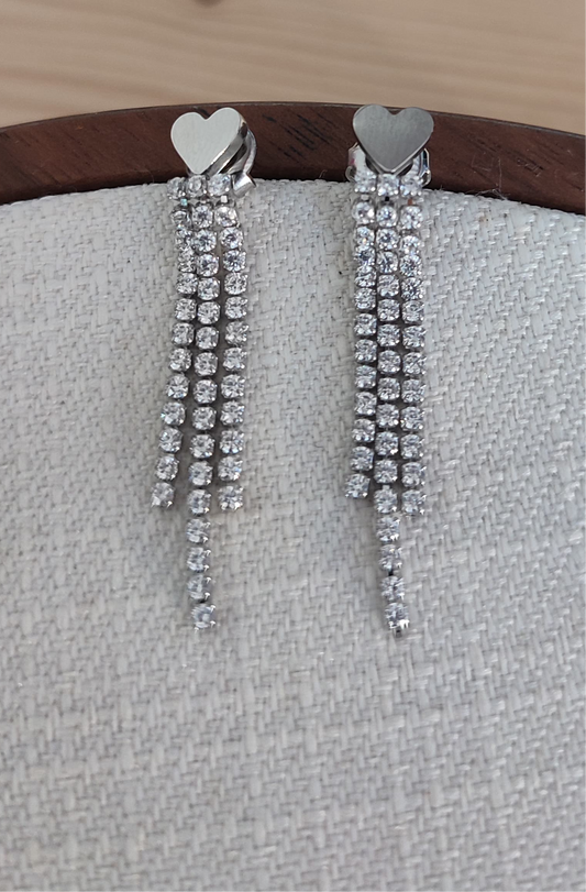 Orecchini Cuore Strass